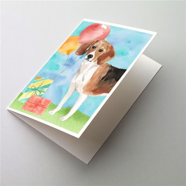Happy Birthday Beagle Greeting Cards & Envelopes - Pack of 8