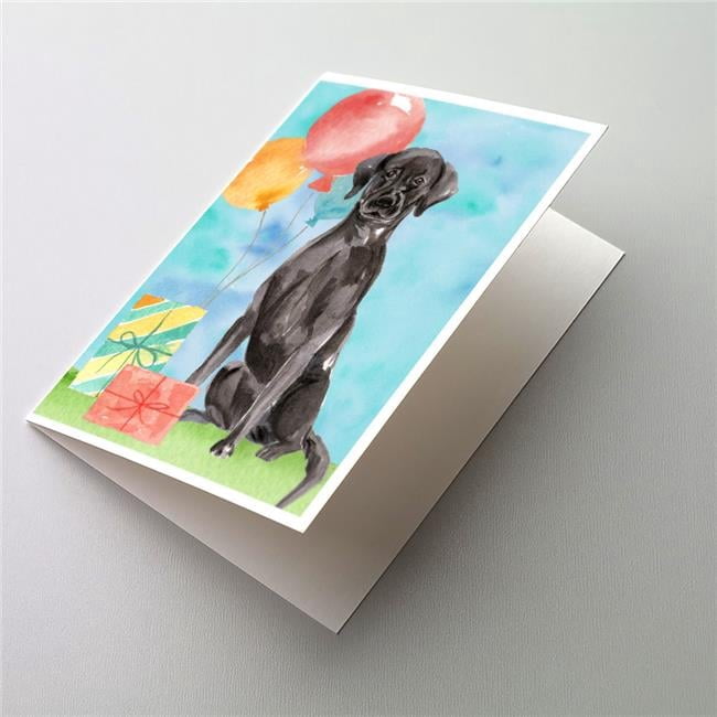 Happy Birthday Black Labrador Retriever Greeting Cards & Envelopes - Pack of 8