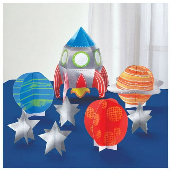 Happy Birthday 'Blast Off' Deluxe Table Decorating Kit (8pc)