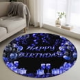 thumbnail image 1 of Happy Birthday Blue Round Rug 3ft Washable Circle Entryway Rugs Non Slip Gifts Balloons Goblet Glitter Ribbons Black Area Rug Indoor Floor Carpet for Bedroom Kitchen Home Office Dining Room, 1 of 8