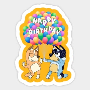 Happy Birthday Bluey Mom And Dad Sticker Bluey Stickers For Kids, Bluey ...