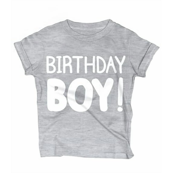 Happy Birthday Boy T-Shirt (1-12 Years Old) Toddlers to Kids Party Outfit Gift 5T Gy/H SS
