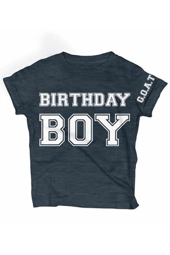 Happy Birthday Boy T-Shirt Soft Tee, Toddlers to Kids Clothes, Goat Charcoal Heather