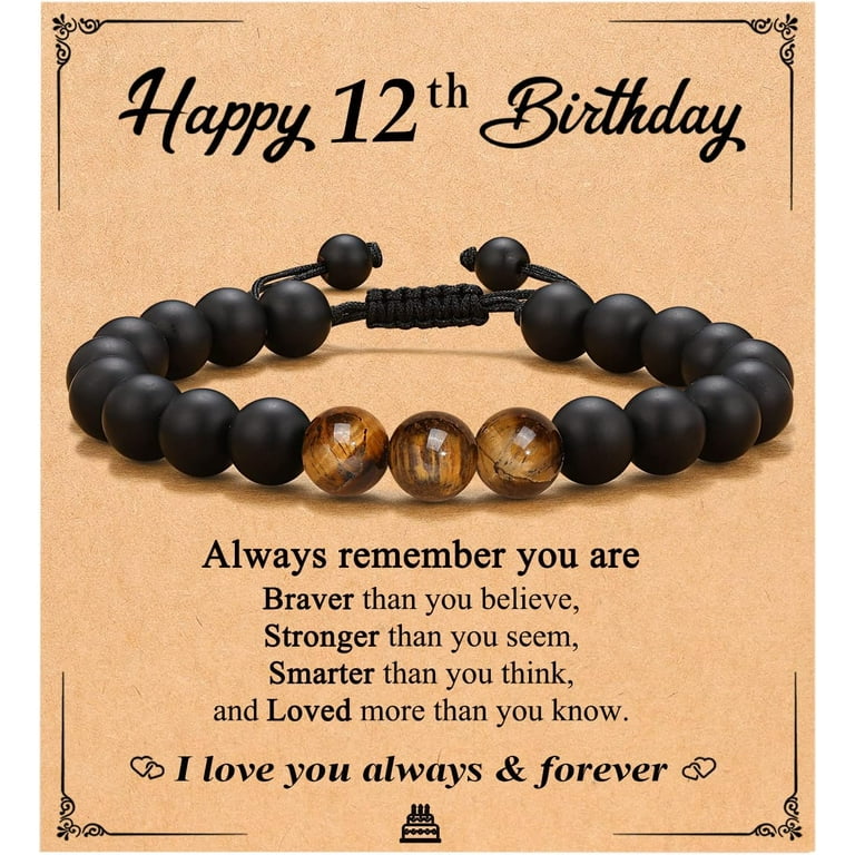 Happy Birthday Bracelet for Boys Him Men, 10 11 12 13 14 15 16 17