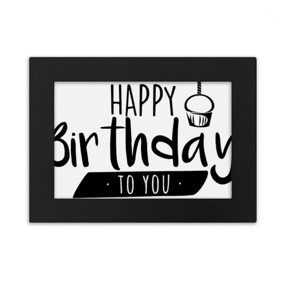 Happy Birthday Cake Quote Style Desktop Photo Frame Ornaments Picture Art Painting