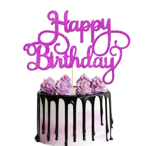 Happy Birthday Cake Topper, Birthday Party Supplies, Cake Decorations, Double Sided Glitter, Multi Colors