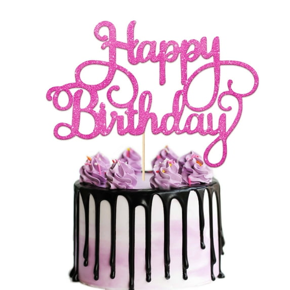 Happy Birthday Cake Topper, Birthday Party Supplies, Cake Decorations, Double Sided Glitter, Multi Colors