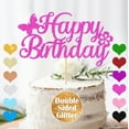 thumbnail image 1 of Happy Birthday Cake Topper, Butterfly & Flower Cake Topper, Women Girl's Birthday Party Cake Decorations, 1 of 2