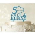 thumbnail image 1 of """Happy Birthday"" Cake Topper Csutom Name Turq. Blue Cake Topper Cake Decoration Color Option Available 6""-7"" Inches Wide", 1 of 1