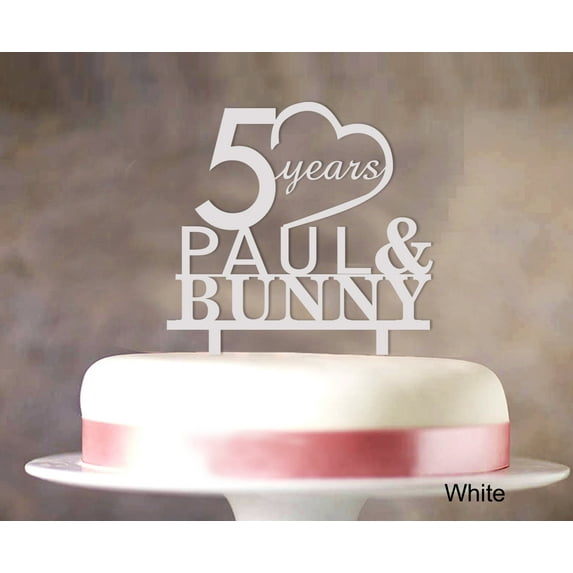 """Happy Birthday"" Cake Topper Csutom Name White Cake Topper Cake Decoration Color Option Available 6""-7"" Inches Wide"