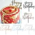 thumbnail image 1 of Happy Birthday Cake Topper Cupcake Birthday Party Decorating Card Accessories Silver Plastic, 1 of 6