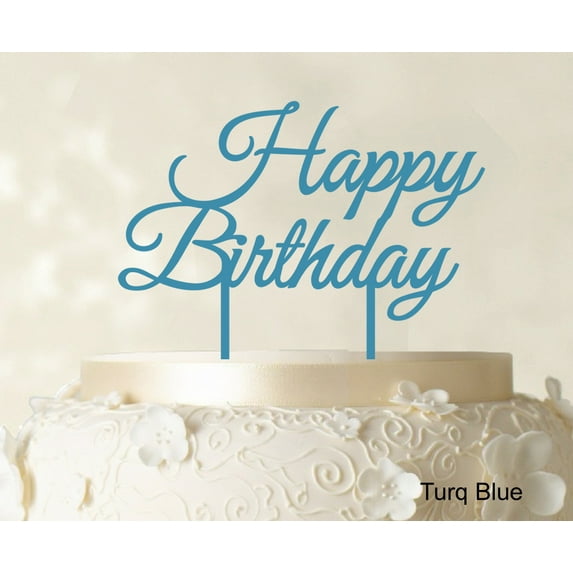 "Happy Birthday Cake Topper Custom Cake Topper Cake Decoration Color Option Available ""5-6"" -7""Inches Wide"