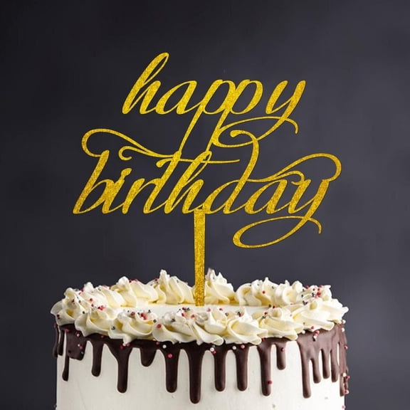 Happy Birthday Cake Topper Customized Names Numbers Happy Birthday Decorative Cake Insert Topper Sign Pastry Cake Ornaments for Birthday Anniversary Party Supplies