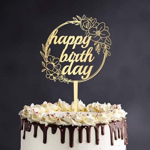 Happy Birthday Cake Topper Customized Names Numbers Happy Birthday Double Sided Cupcake Topper Desserts Cake Keepsakes for Birthday Anniversary Theme Party Decoration