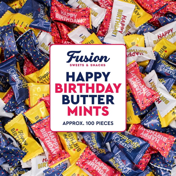 Happy Birthday Candy Buttermints About 100 Pieces, Individually Wrapped Birthday Party Favors, After Dinner Mints, Angel Mints, Quinceanera Party Favors, Buttermints | Kosher Certified Treats