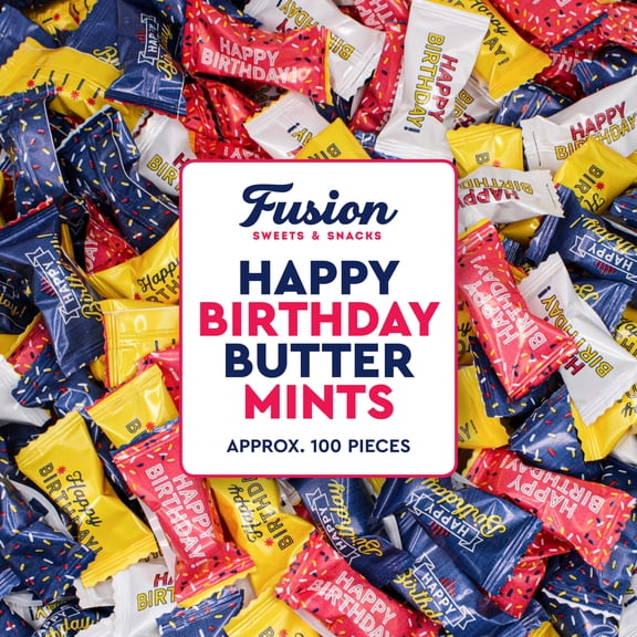 Happy Birthday Candy Buttermints 100 Pieces, Individually Wrapped  Birthday Party Favors, After Dinner Mints, Angel Mints, Quinceanera Party Favors, Buttermints | Kosher Certified Sweet Treats