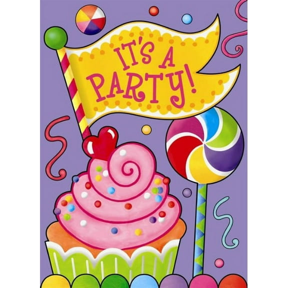 Happy Birthday 'Candy Party' Invitations w/ Envelopes (8ct)