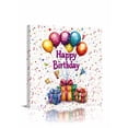 thumbnail image 1 of Happy Birthday Canvas Wall Art, Colorful Balloon Ribbon Present Framed Wall Decor Modern Artwork Prints Painting for Living Room, Bedroom, Kitchen & Cafe Decor 28x28 Inch, 1 of 9