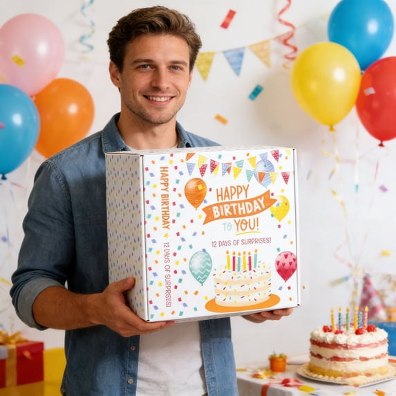 Happy Birthday Card Box White Favors Post Box Cardboard Card Receiving Money Box for Birthday Party Reception Table Centerpiece Decor