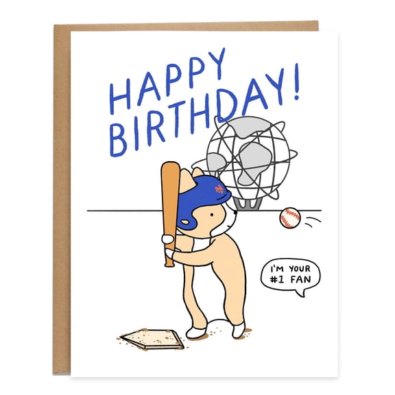 Happy Birthday Card Cute Puppy Baseball Theme Blank Inside Envelope Included Perfect for Dog Lovers & Birthday Celebrations