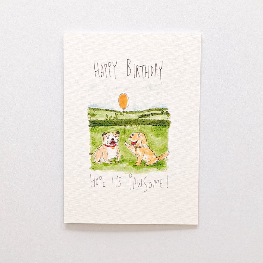 Happy Birthday Card for Dog Lovers – Adorable Illustration with Dogs ...