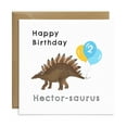 thumbnail image 1 of Happy Birthday Card for Kids – Adorable Hector-saurus Design with Balloons – Blank Inside, Envelope Included – Perfect Birthday Greeting for Ages 2 and Up, 1 of 2