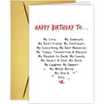 thumbnail image 1 of Happy Birthday Card for Loved Ones – Heartfelt Messages for Soulmates, Best Friends & Family – Golden Envelope Included – Perfect for Birthdays & Special Occasions, 1 of 3