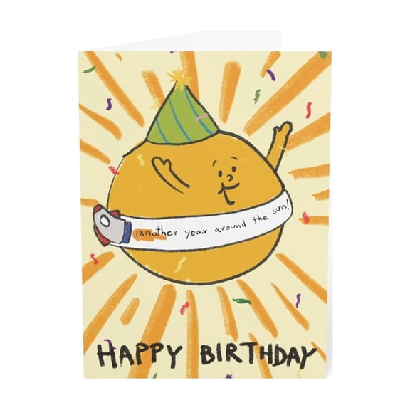 Happy Birthday Card for Sunshine Lovers  Another Year Around the Sun Design  Fun and Cheerful Greeting  Perfect for Friends and Family Celebration
