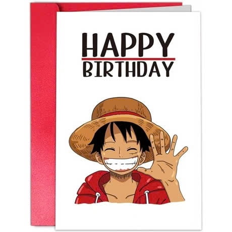 Happy Birthday Card featuring a Fun Anime Character Perfect for Fans Envelope Included Great Gift for Birthdays and Celebrations