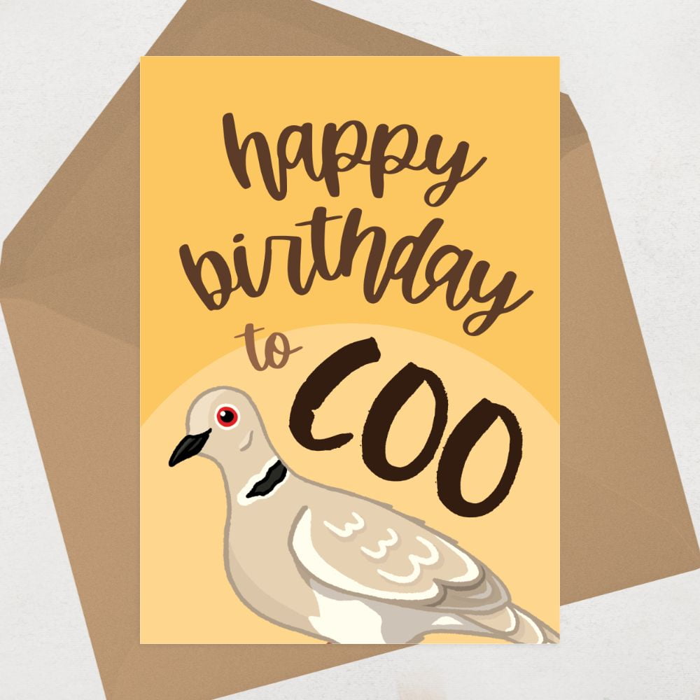 Happy Birthday Card for Coo – Adorable Bird Design – Blank Inside ...