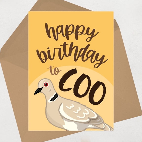 Happy Birthday Card for Coo Adorable Bird Design Blank Inside, Envelope Included Perfect for Celebrating Your Loved Ones