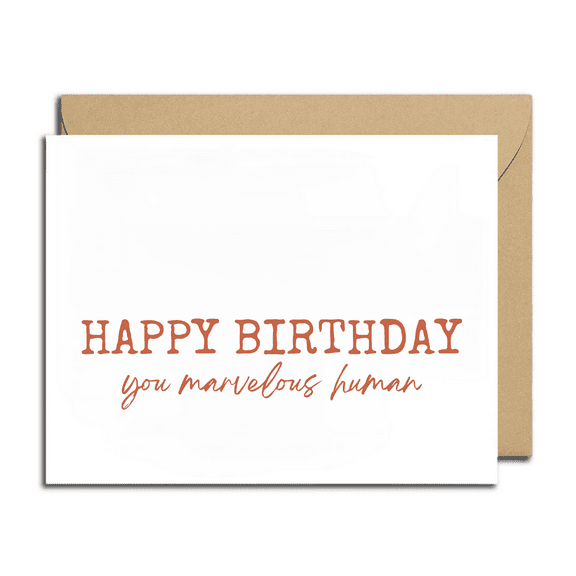 Happy Birthday Card for Marvelous Humans  Fun, Heartfelt Design with Envelope  Perfect Greeting for Friends and Loved Ones