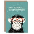 thumbnail image 1 of Happy Birthday Card to a Brilliant Granddad Cheeky Chimp Nerd Chimpanzee Monkey, 1 of 3