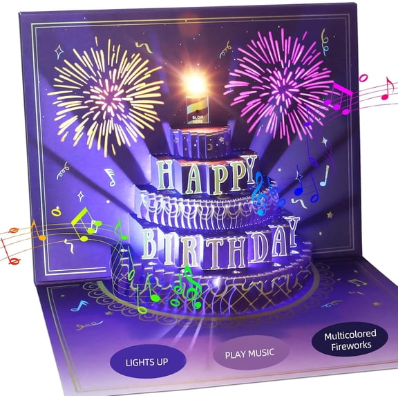 Happy Birthday Cards Fireworks, Pop Up Birthday Cards for Women