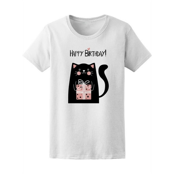 Happy Birthday Cat Gift T-Shirt Women -Image by Shutterstock, Female x-Large