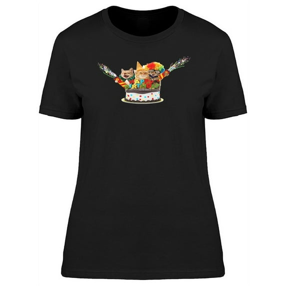 Happy Birthday Cats On Cake T-Shirt Women -Image by Shutterstock, Female XX-Large
