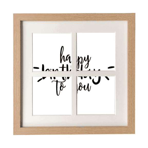 Happy Birthday Celebrate Quote Frame Wall Tabletop Display 4 Openings Picture
