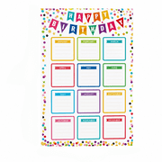 Happy Birthday Classroom Bulletin Board Set, Reusable Birthday Calendar Chart with Confetti Cutouts for Preschool Kindergarten Daycare Teacher Supplies Decoration Paper