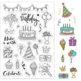thumbnail image 1 of Happy Birthday Clear Stamps Transparent Silicone Stamp Cake Fireworks Flowers Balloons for Card Making Decoration and DIY Scrapbooking, 1 of 8