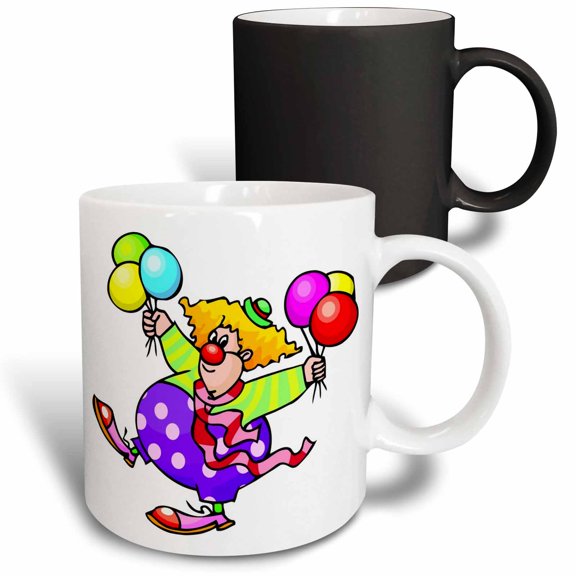 3drose, Happy Birthday Clown, 11oz Magic Transforming Mug
