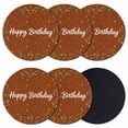 thumbnail image 1 of Happy Birthday Coasters Set of 6, Absorbent Coasters for Drinks, Brown Modern Abstract Art Coaster for Desk Coffee Table Protection, Home Decor House Warming Gifts 4", 1 of 8