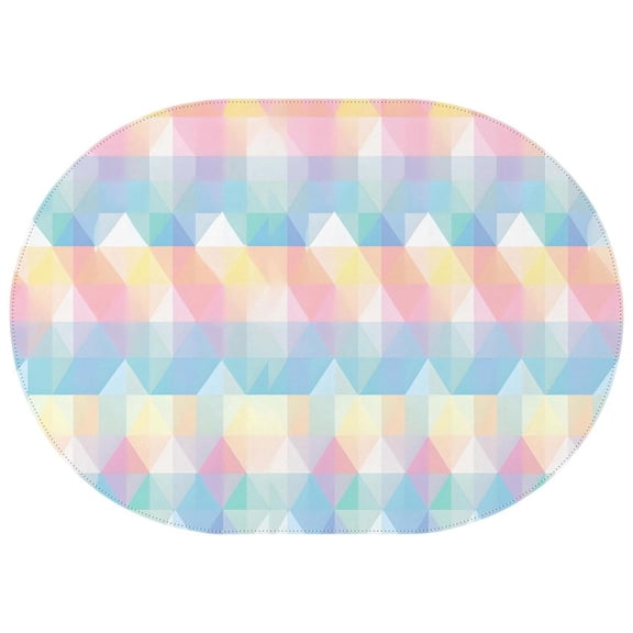 Happy Birthday Colorful Rainbow Party Oval Tablecloth 60x84in Polyester Washable Foldableand Durable Table Clothes for Event Wedding Banquet & Parties