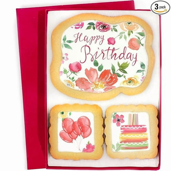 Happy Birthday Cookies Floral 3 Pack