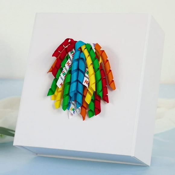 Happy Birthday Curly Ribbon Bows - Rainbow Gift Wrap Accessories - 6 Counts Birthday 1 Count (Pack of 6)