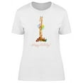thumbnail image 1 of Happy Birthday Cute Giraffe T-Shirt Women -Image by Shutterstock, Female Large, 1 of 2