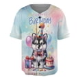 thumbnail image 1 of Happy Birthday Cute Puppy Alaskan Malamute with Cake Gifts Party Hat All Over Print 3D Baseball Shirt Alaska Mal Dog Lovers Gifts Softball Sport - 00029, 1 of 6