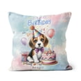 thumbnail image 1 of Happy Birthday Cute Puppy Beagle with Cake Gifts Party Hat Pillow Cushion Double Sided Beagles Dog Lover Gifts Idea Throw Pillow - 00029, 1 of 4