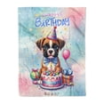 thumbnail image 1 of Happy Birthday Cute Puppy Boxer with Cake Gifts Party Hat Cozy Fleece Blanket Boxers Dog Lover Gifts Idea Warm Soft Throw Blanket - 00029, 1 of 5