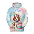 thumbnail image 1 of Happy Birthday Cute Puppy Brittany Spaniel with Cake Gifts Party Hat All Over Print 3D Hoodie Unisex Merch Hoodies Brittany Dog Lover Gifts Idea - 00029, 1 of 6