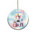 thumbnail image 1 of Happy Birthday Cute Puppy Bull Terrier with Cake Gifts Party Hat Ceramic Round Ornament Bully Dog Lovers Gifts Idea Home Tree Decor - 00029, 1 of 5